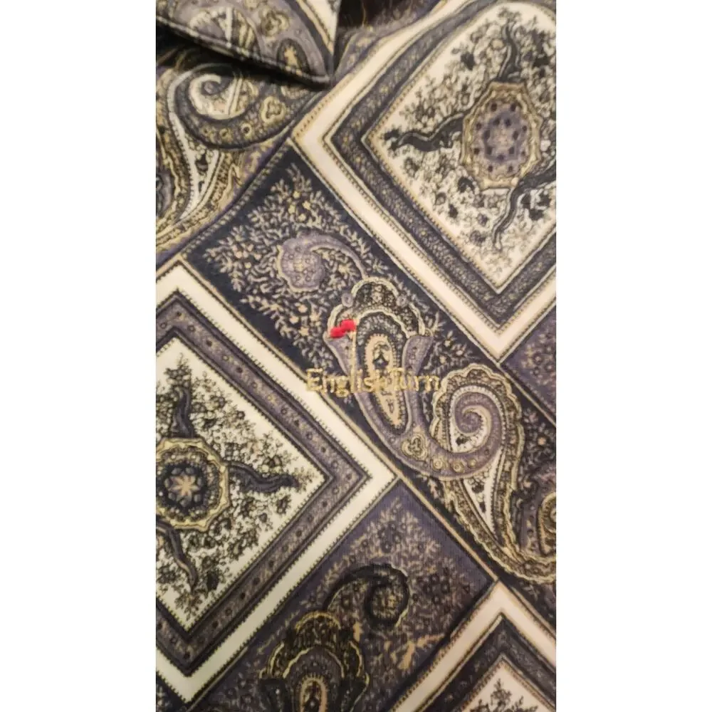 Kenneth Gordon Polo Shirt Men’s Large New Orleans Paisley Boho Vtg 90s USA Made
